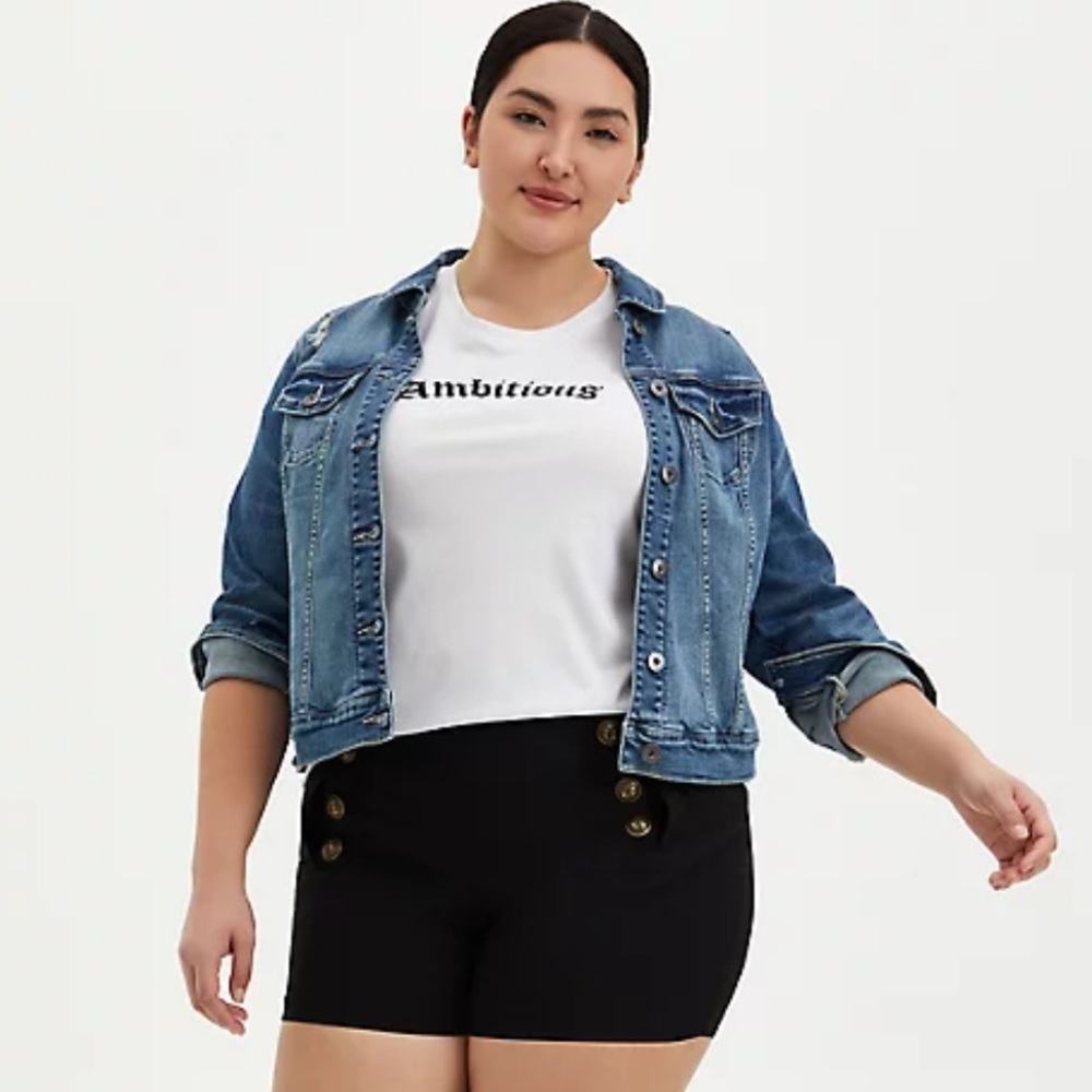 Torrid Black Button High Rise Short - Picture 4 of 5